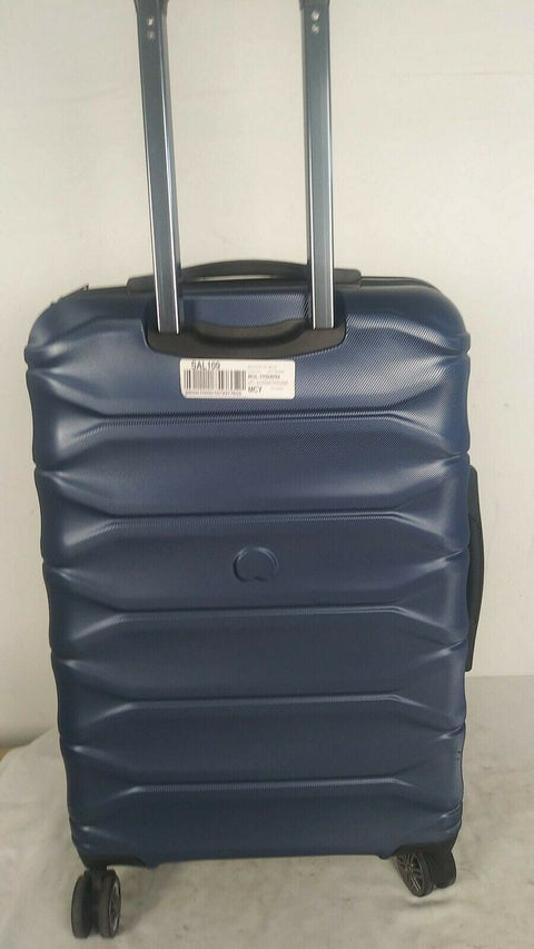 $300 Delsey Meteor 24" Hard Double Spinner Suitcase Luggage Expandable Blue
