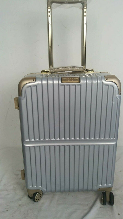 $360 New TRIFORCE Sterling 22" Carry On Spinner Luggage Suitcase Silver TSA Lock