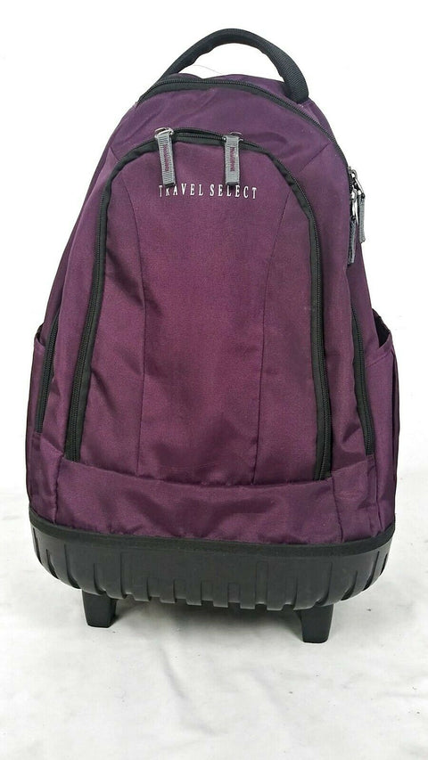 $100 Travel Select 18" Rolling Wheeled Travel Backpack Purple