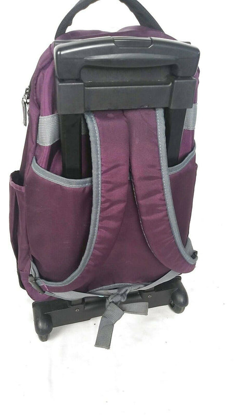 $100 Travel Select 18" Rolling Wheeled Travel Backpack Purple