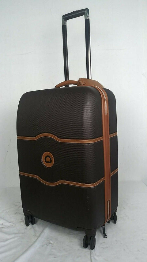 $700 Delsey Chatelet Plus 24" Hardcase Spinner Travel Suitcase Luggage Brown