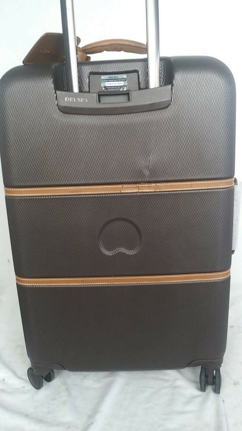 $700 Delsey Chatelet Plus 24" Hardcase Spinner Travel Suitcase Luggage Brown