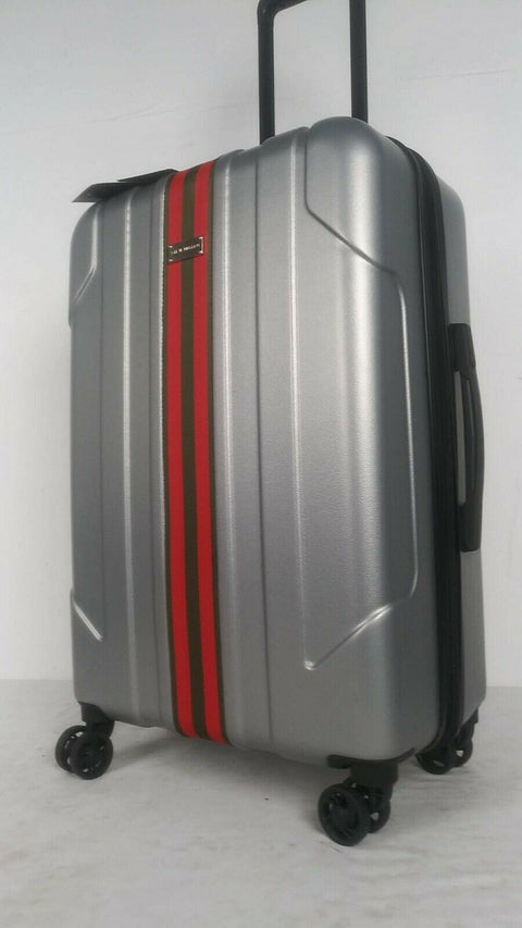 $280 Steve Madden B-2 Hardcase 24" Luggage Suitcase Spinner Check In Silver