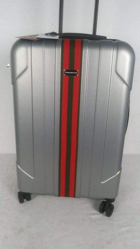 $280 Steve Madden B-2 Hardcase 24" Luggage Suitcase Spinner Check In Silver