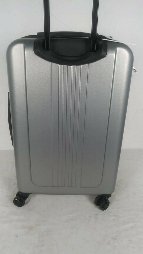 $280 Steve Madden B-2 Hardcase 24" Luggage Suitcase Spinner Check In Silver