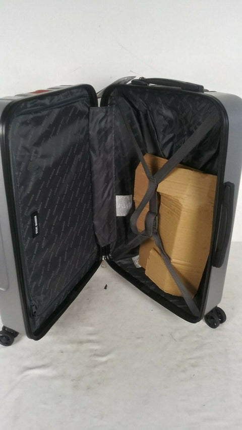 $280 Steve Madden B-2 Hardcase 24" Luggage Suitcase Spinner Check In Silver
