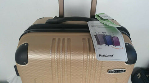 $280 New Rockland Sonic ABS 24" Medium Hard case Luggage Suitcase Champagne