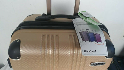 $280 New Rockland Sonic ABS 24" Medium Hard case Luggage Suitcase Champagne