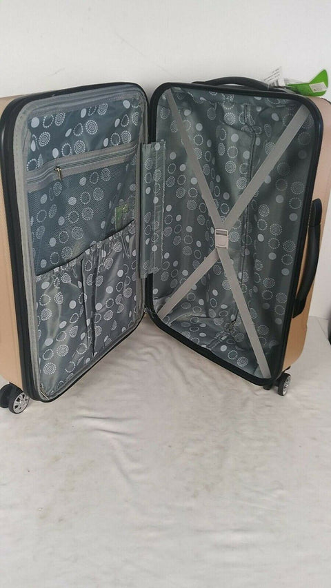 $280 New Rockland Sonic ABS 24" Medium Hard case Luggage Suitcase Champagne