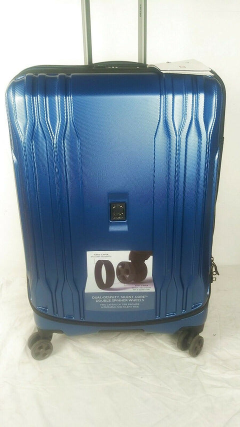 $380 New Delsey Eclipse 25" Hard Travel Spinner Suitcase Luggage Expandable Blue