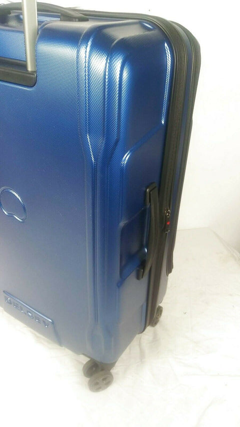 $380 New Delsey Eclipse 25" Hard Travel Spinner Suitcase Luggage Expandable Blue