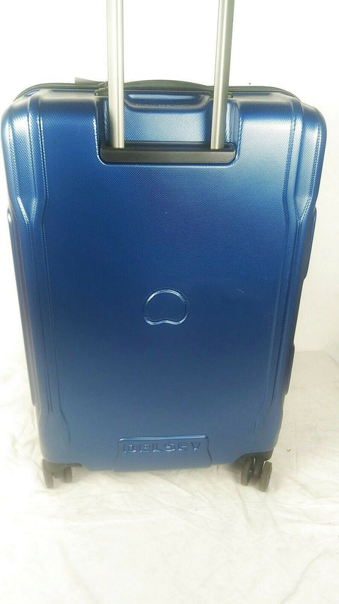 $380 New Delsey Eclipse 25" Hard Travel Spinner Suitcase Luggage Expandable Blue