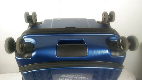 $380 New Delsey Eclipse 25" Hard Travel Spinner Suitcase Luggage Expandable Blue