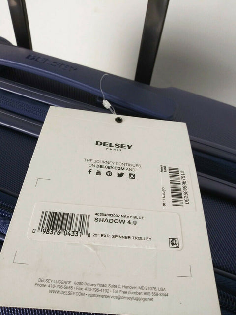 $320 Delsey Helium Shadow 4.0 25" Expandable Spinner Hard Suitcase Luggage Blue