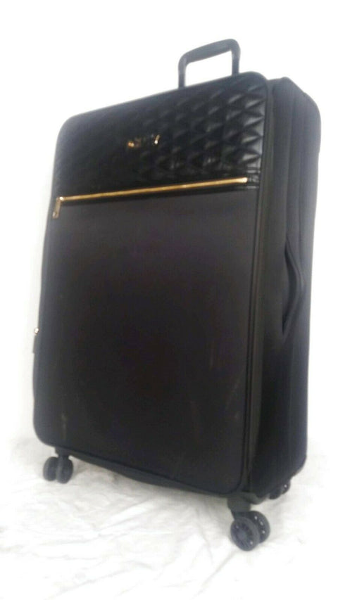 $350 DKNY Allure 29" Soft Case Spinner Quilted Travel Suitcase Luggage Black