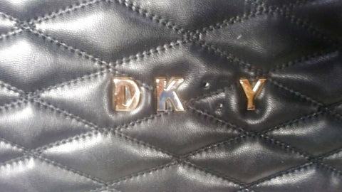 $350 DKNY Allure 29" Soft Case Spinner Quilted Travel Suitcase Luggage Black