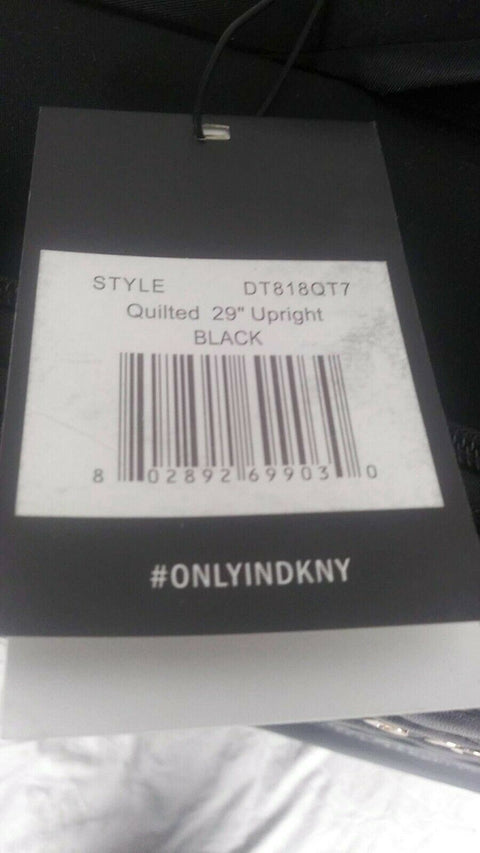 $350 DKNY Allure 29" Soft Case Spinner Quilted Travel Suitcase Luggage Black