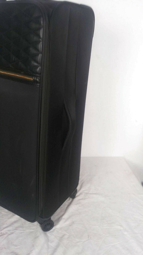 $350 DKNY Allure 29" Soft Case Spinner Quilted Travel Suitcase Luggage Black