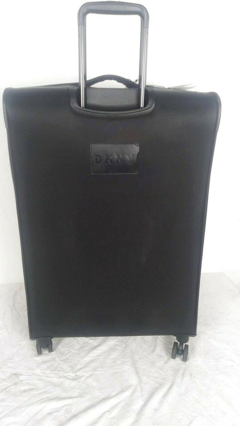 $350 DKNY Allure 29" Soft Case Spinner Quilted Travel Suitcase Luggage Black