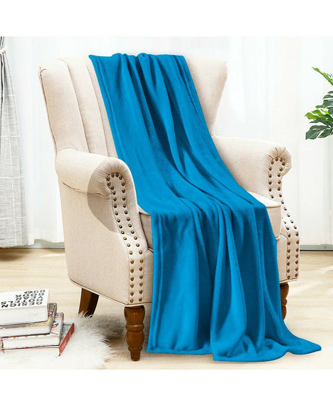 $40 New Bon Voyage Travel Memory foam Neck Pillow & Throw Blanket Set Blue/Multi