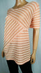 ALFRED DUNNER Womens Short Sleeve Scoop Texture Striped Peach Blouse Top Plus 1X