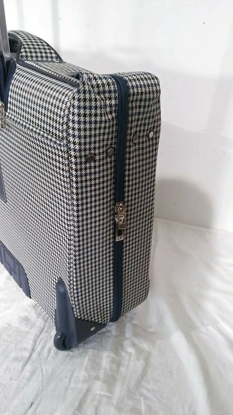 $400 London Fog Oxford Hyperlight 44" Rolling Wheel Garment Bag Blue Luggage
