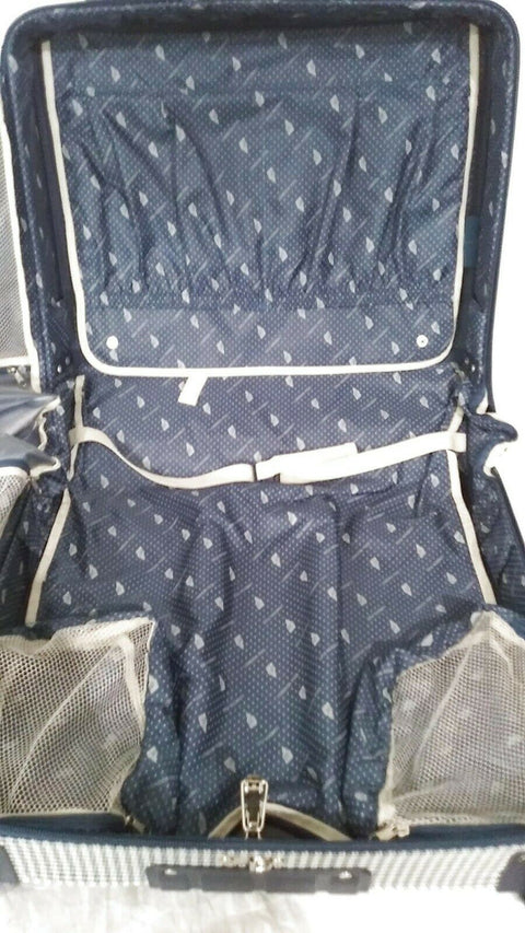 $400 London Fog Oxford Hyperlight 44" Rolling Wheel Garment Bag Blue Luggage