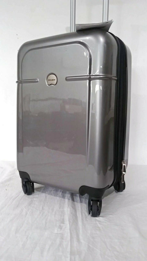 $300 New Delsey Air-Quest 21" Carry-On Spinner Suitcase Gray Hardside Luggage
