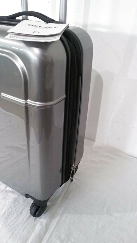 $300 New Delsey Air-Quest 21" Carry-On Spinner Suitcase Gray Hardside Luggage