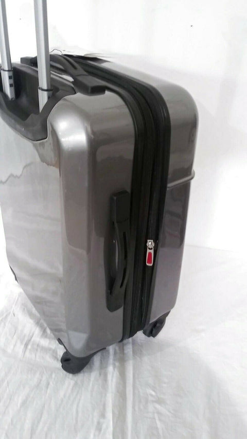 $300 New Delsey Air-Quest 21" Carry-On Spinner Suitcase Gray Hardside Luggage
