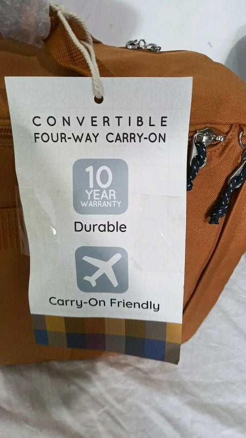 $200 New Skyway Coupeville 20" Carry-On Travel Backpack Yellow Convertible