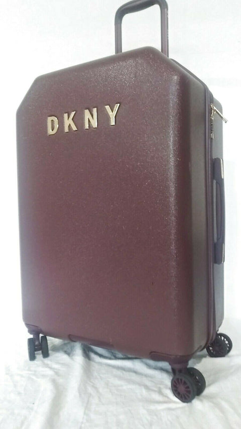 $275 DKNY Allure 24" Hardcase Spinner Wheel Suitcase Travel Luggage Burgundy
