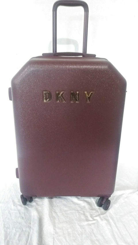 $275 DKNY Allure 24" Hardcase Spinner Wheel Suitcase Travel Luggage Burgundy