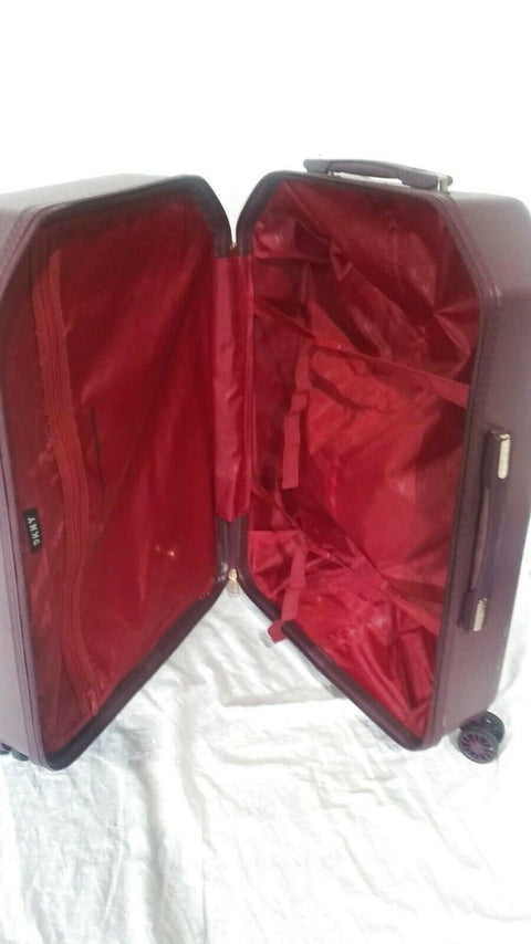 $275 DKNY Allure 24" Hardcase Spinner Wheel Suitcase Travel Luggage Burgundy