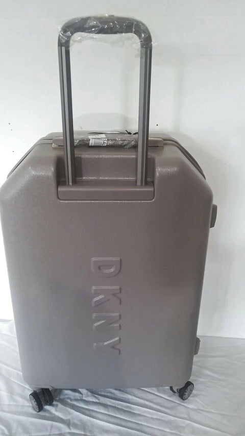 $275 NEW DKNY Allure 24" Hardcase Spinner Wheel Suitcase Travel Luggage GRAY