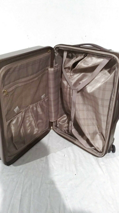 $340 New London Fog Brentwood 24" Hardside Spinner Suitcase Luggage Champagne