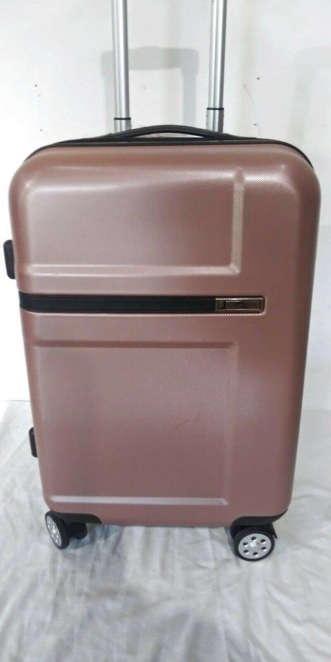$240 London Fog Southbury 21" Hard Carry On Expandable Luggage Suitcase Pink