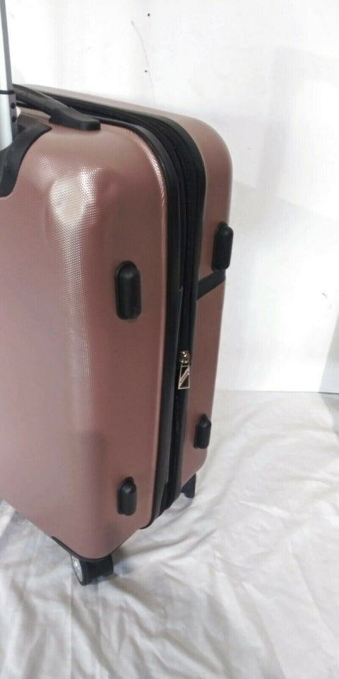 $240 London Fog Southbury 21" Hard Carry On Expandable Luggage Suitcase Pink