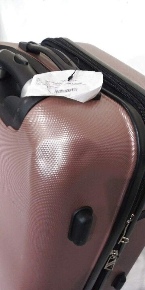 $240 London Fog Southbury 21" Hard Carry On Expandable Luggage Suitcase Pink