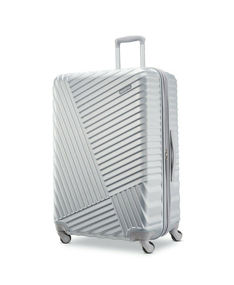 $325 American Tourister Tribute DLX 28" Spinner Suitcase Luggage Hardcase Silver