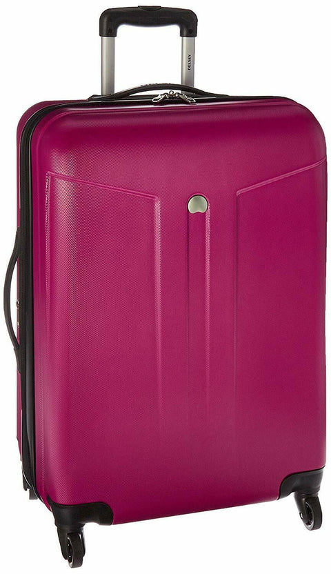 $300  DELSEY Paris Comete 24" Expandable 4 Wheel Spinner Luggage Hard Fuschia