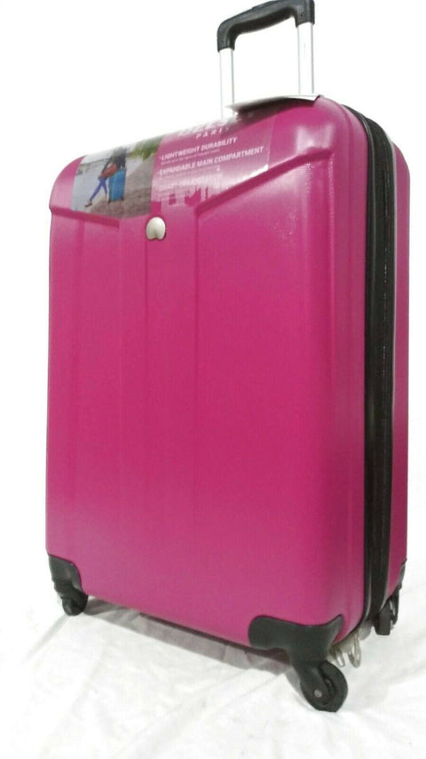 $300  DELSEY Paris Comete 24" Expandable 4 Wheel Spinner Luggage Hard Fuschia