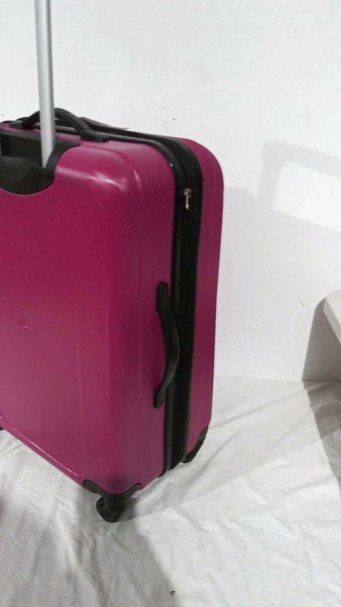 $300  DELSEY Paris Comete 24" Expandable 4 Wheel Spinner Luggage Hard Fuschia