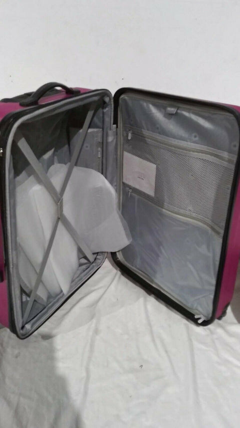 $300  DELSEY Paris Comete 24" Expandable 4 Wheel Spinner Luggage Hard Fuschia