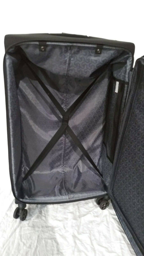 $360 Delsey Helium 360 29" Expandable Spinner Suitcase Luggage Soft Case Black