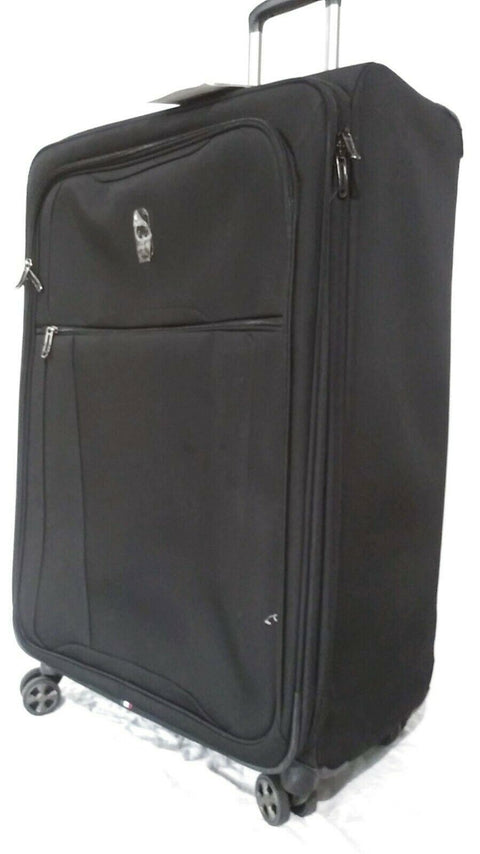 $360 Delsey Helium 360 29" Expandable Spinner Suitcase Luggage Soft Case Black