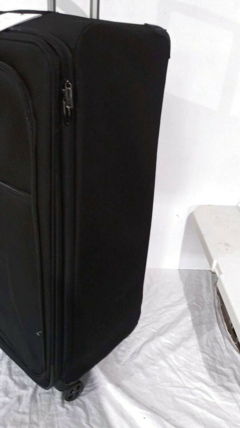 $360 Delsey Helium 360 29" Expandable Spinner Suitcase Luggage Soft Case Black
