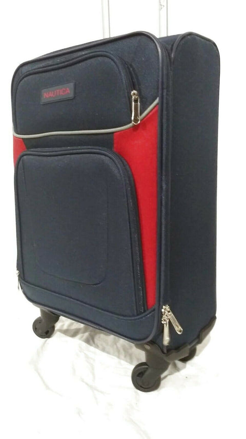 $360 New Nautica Oceanview 20" Luggage Spinner Suitcase Blue Carry On