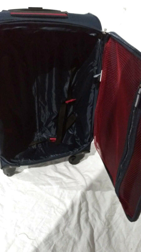 $360 New Nautica Oceanview 20" Luggage Spinner Suitcase Blue Carry On