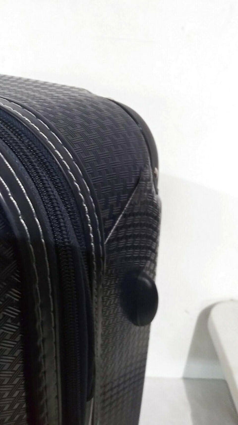 $350 New Tommy Hilfiger Basketweave Hard Case 28" Spinner Suitcase Luggage Blue